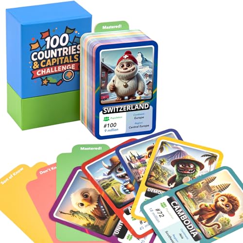100 Countries & Capitals Flashcards