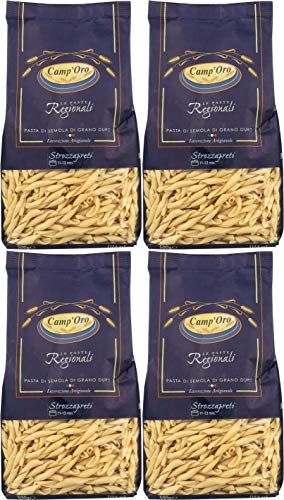 Camp Oro Le Regionali Italian Pasta, Strozzapreti, 17.6 oz (Pack of 4), 4 lb