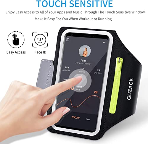 Sportarmband Handy Universal, Handyhalterung Joggen Mit Kopfhörer Tasche Running Armband für iPhone 16 Pro Max/15 Pro/14 Pro/13/12/11 Handytasche für Joggen Running Bis zu 6,9'