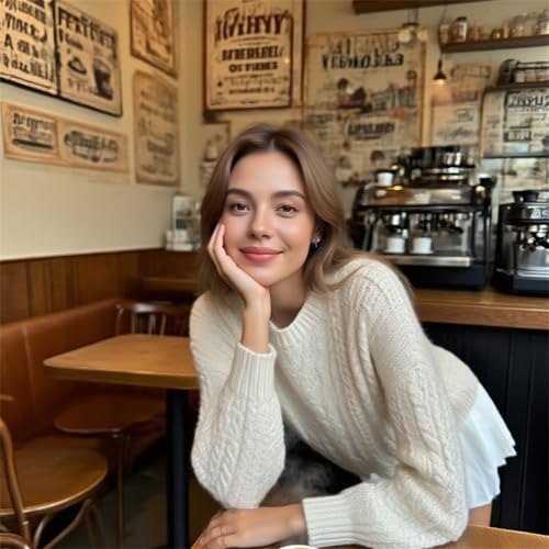 Women Crewneck Cable Knit Sweater Mini Dress, Substantial/Substantian Sweater Mini Dress, Twofer Knit Sweaters Women 7