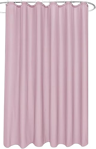 Miniatura 1 de Dependable Industries inc. Essentials Cortina de ducha magnetizada para baño con ojales de metal impermeable (rosa)