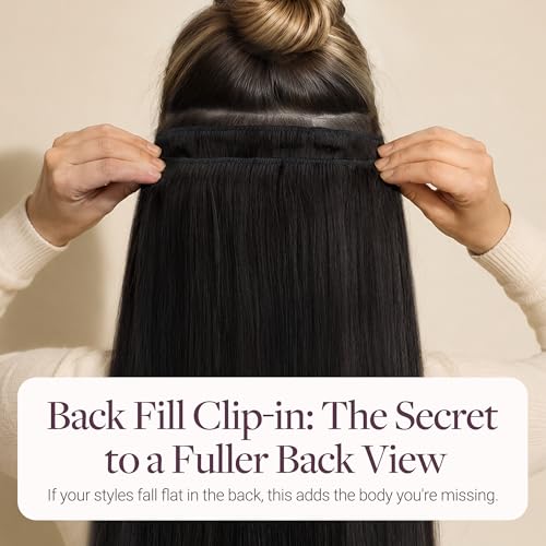 Image of GOO GOO Clip in Hair Extensions Real Human Hair Back Fill Extension 2Pcs