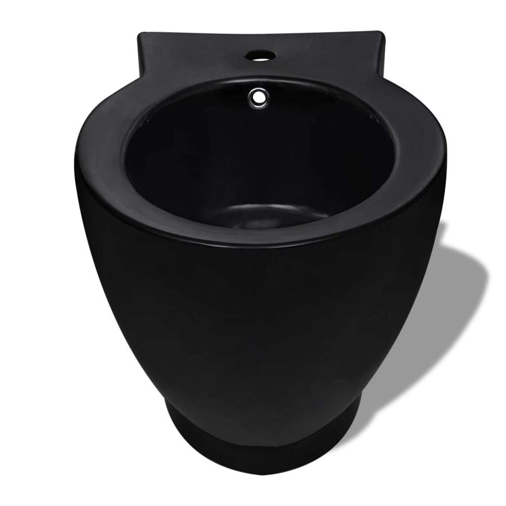 LAPOOH Inodoro y Bidet Negros de cerámica, Inodoro Completo, Baños Completos, Toilet