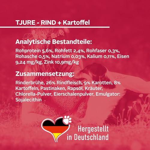 TJURE Hunde Smoothie All in One Paket | Huhn | Rind | Lamm | Fisch | Geflügel | Pferd | 6 x 220ml | Als Topping & Snack für Hunde | Zutaten in Lebensmittelqualität | Getreidefrei | Made in Germany