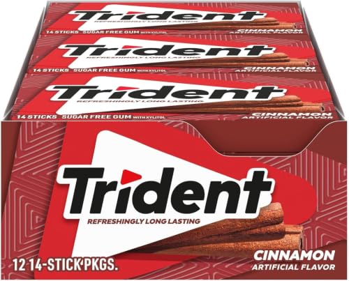 Image of Trident Cinnamon Sugar Free Gum, 14 Pieces (Pack of 144)