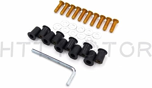 Miniatura 3 de XKMT-Kit de tornillos redondos dorados para parabrisas compatible con CBR 600rr 1000rr/Suzuk GSXR 600 750 1000/R1 R6 R6s/ Kawasak ZX6R ZX9R ZX10R