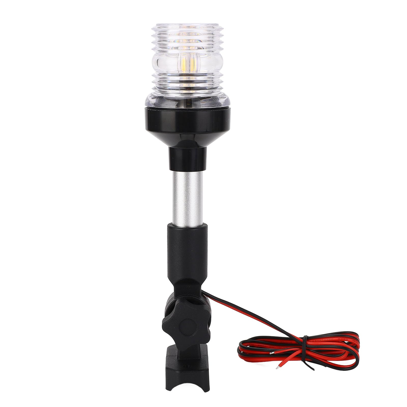 Kuuleyn Anchor Light,IP67 White LED 3NM Visibility All Round Fold Down Boat Stern Light for Pontoons Flat Boats AC DC12-24V Marine Grade Navigation Light Adjustable (9 Inch)