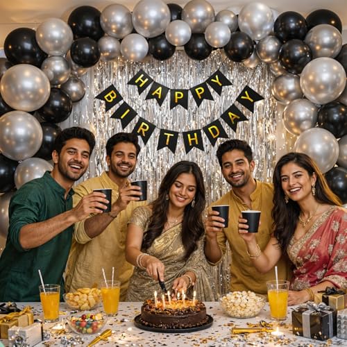 Image of Party Propz Happy Birthday Decoration Kit - 42 Pcs,Happy Birthday Banner and Balloons for Birthday, Balloon Decoration Kit for Kids, Bday Decoration kit Combo for Boys & Girls (Cardstock,Latex)