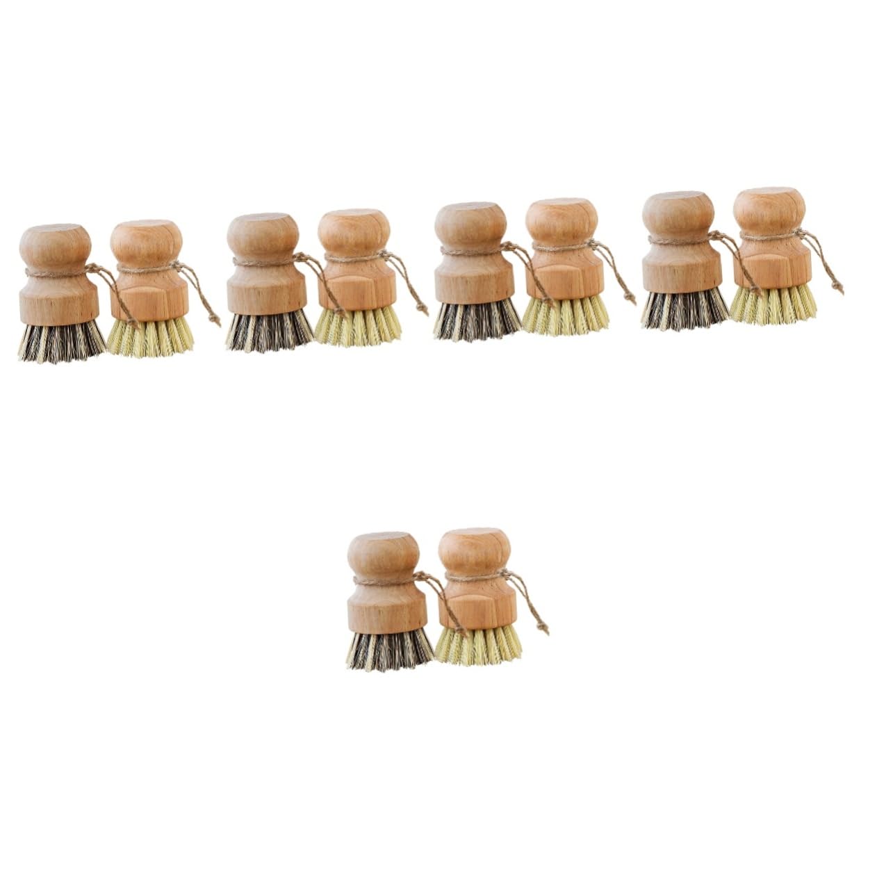 Amosfun 5 Juegos Juego De Cepillos para Platos De Cocina Cepillo para Platos Cacerola Dish Brush Cepillos Limpiar Azulejos Fregar Cepillo para Lavar con Mango De Madera 4 Uds * 5