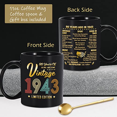 Lejiajinw 80Th Birthday Gifts For Men Women, Turning 80 Year Old Birthday Gifts, Funny 80Th Eightieth Anniversary Birthday Gifts, Eighty Birthday Party Decorations Coffee Mug #TOP1