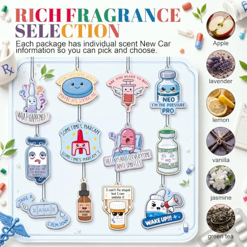 Image of Siifert 60 Pcs Pharmacy Technician Gifts Bulk Air Freshener Car Women Men