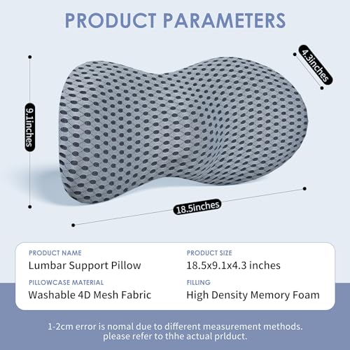 image for kasney Lumbar Support Pillow, Back Pillow for Low Back Pain Relief, Er