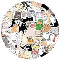 Cosyhav 50pcs Kawaii Cat Stickers, Cartoon Cute Stickers for Scrapbooking, Journals, Planners, Laptops, Water Bottles