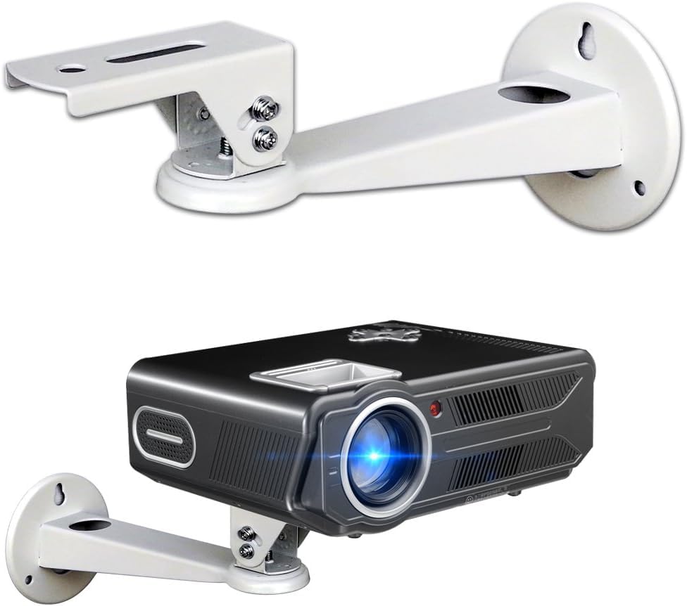 Angle Adjustable Projector Mount, Projector Ceiling Mount Angle Adjustable Camera Holder, 1Pcs Projector Hanger with Load 11lbs Length 7.87" 1/4 Mounting Screw Wall Projector Mount for Office Home