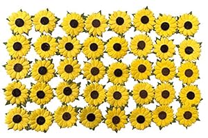 RATREE 888 Sonnenblumen Maulbeerpapier Blumen, 50 Stück