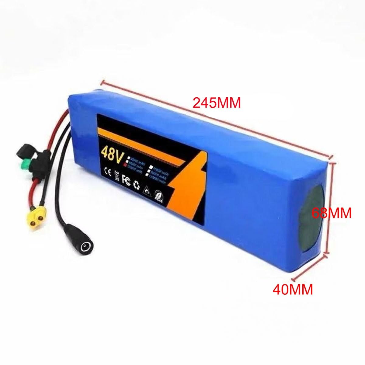Batteria Alta Potenza 48V 100Ah Per Monopattino Elettrico Configurazione 13S2P Batteria Da 48 Volt Con Caricabatterie Inclusa Per Motori Di Skateboard Da 0-1000W