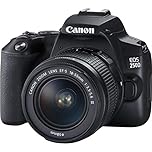Canon EOS 250D (24,1 Megapixel, display orientabile da 7,7 cm (3 pollici), sensore APS-C, 4K, Full HD, DIGIC 8, WLAN, Bluetooth), Nero, con obiettivo EF-S 18-55 mm f/3.5-5.6 III, nero