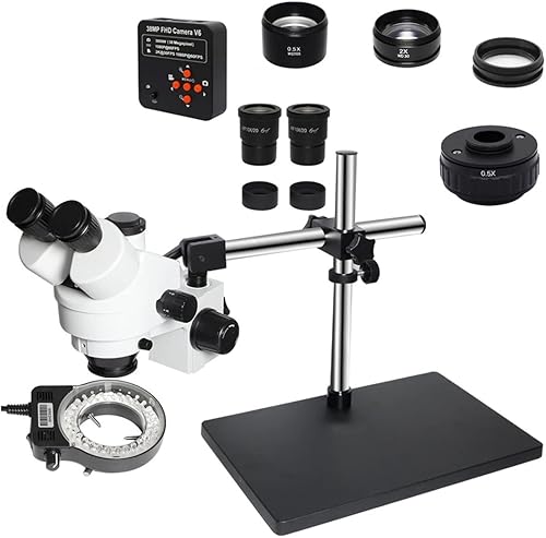 Kit de accesorios para microscopio 3.5X-90X simulocal Trinocular estéreo Microscopio con soporte de brazo doble ajustable de 360 soportes Kit de accesorios para microscopio 3.5X-90X simulocal Trinocular estéreo Microscopio con soporte de brazo doble ajustable de 360 soportes