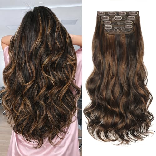 Kookastyle Clip in Hair Extensions, Natural Long Layered Soft Invisible