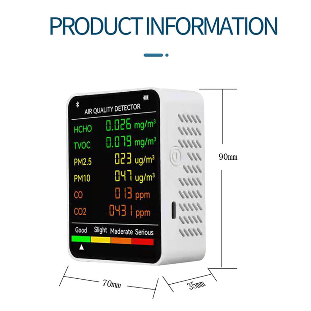 Uniqly - 6-in-1 PM2.5 en CO2 Meter met NDIR Sensor (DM72B