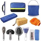 【Einfache Aufbewahrung】Die Aufbewahrungstasche ist groß genug, um alle Autowaschwerkzeuge und Zubehör leicht zu verstauen. Einfach zu tragen, im Kofferraum des Autos, verwenden Sie sie jederzeit und überall.