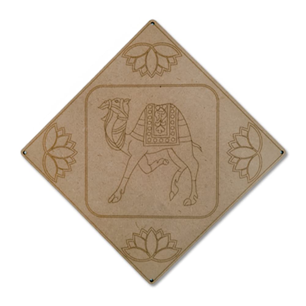 DIY Pichwai Camel Pre Marked MDF Coaster Cutout for Art and Craft