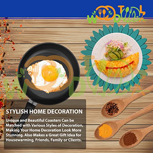 Image of Silicone Trivet Mat - Sunflower Hot Pot Holder Pads - Coasters for Kitchen - Placemat for Hot Dishes - Hot Pads for Table (Set of 4, Big, Multi)
