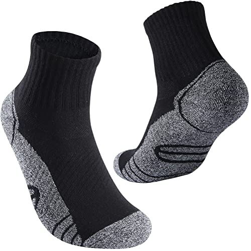 Begrily Cotton Quarter Athletic Socks for Men, Performance Cushioned Mens Ankle Sock 6-Pack2