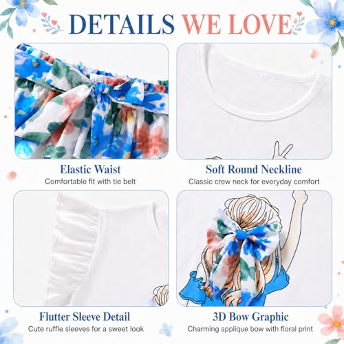 Image of Girls Summer Outfits Cute Sleeveless Top High Waisted Short Sets with Pockets Teen Girl Clothes Size 6-14 T