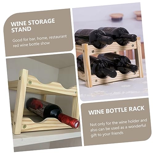 Soporte para botellas de vino rojo de madera 24x22.3cm miniatura 2