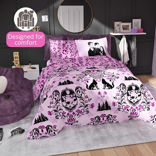 Image of Twilight The Saga Bedding Set, Queen Size 7-Piece Super Soft Fluffy Reversible Comforter & Sheet Set with Sham, (100% Officially Licensed Product) By Franco Collectibles