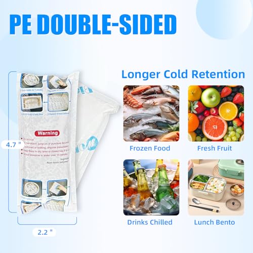 Image of WORLD-BIO Ice Packs Shipping Dry Ice for Shipping Frozen Food, Flexible Cold Ice Pack Sheets for Coolers, Long Lasting Freezer Packs, Ice Pack Bulk, Automatic Cut, 4.7x2.2Inch, 144Packs