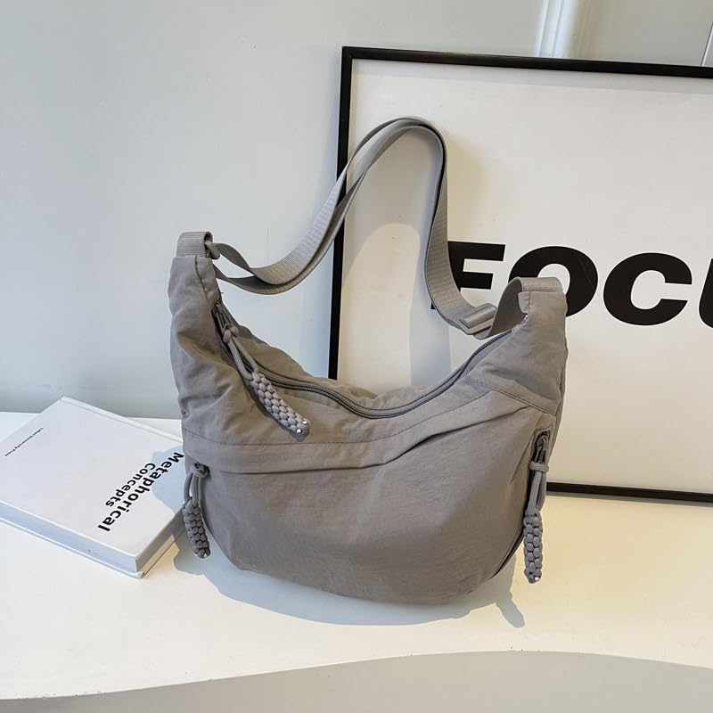 Image of Nylon Crescent Crossbody Bag for Women Shoulder Tote Handbag Casual Sling Bag Dumpling Purse Bag for Outdoor Travel
