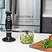 OVENTE Immersion Electric Hand Blender 300 Watt Power 2 Mix Speed with Stainless Steel Blades, Handheld Stick Mixer Set with Egg Whisk Attachment Mixing Beaker and BPA-Free Food Chopper, Black HS565B