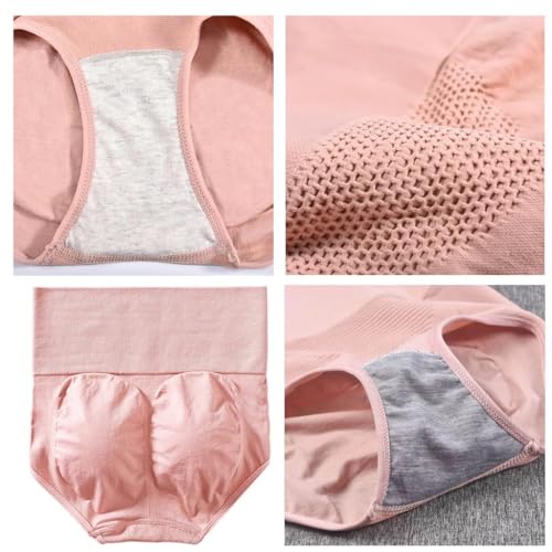 Image of KROYWEN Cotton High Waist Panties Tummy Control Underwear Ladies Briefs Shapewear Double Layer Half Body Shaper Underwear for Women Tummy Control