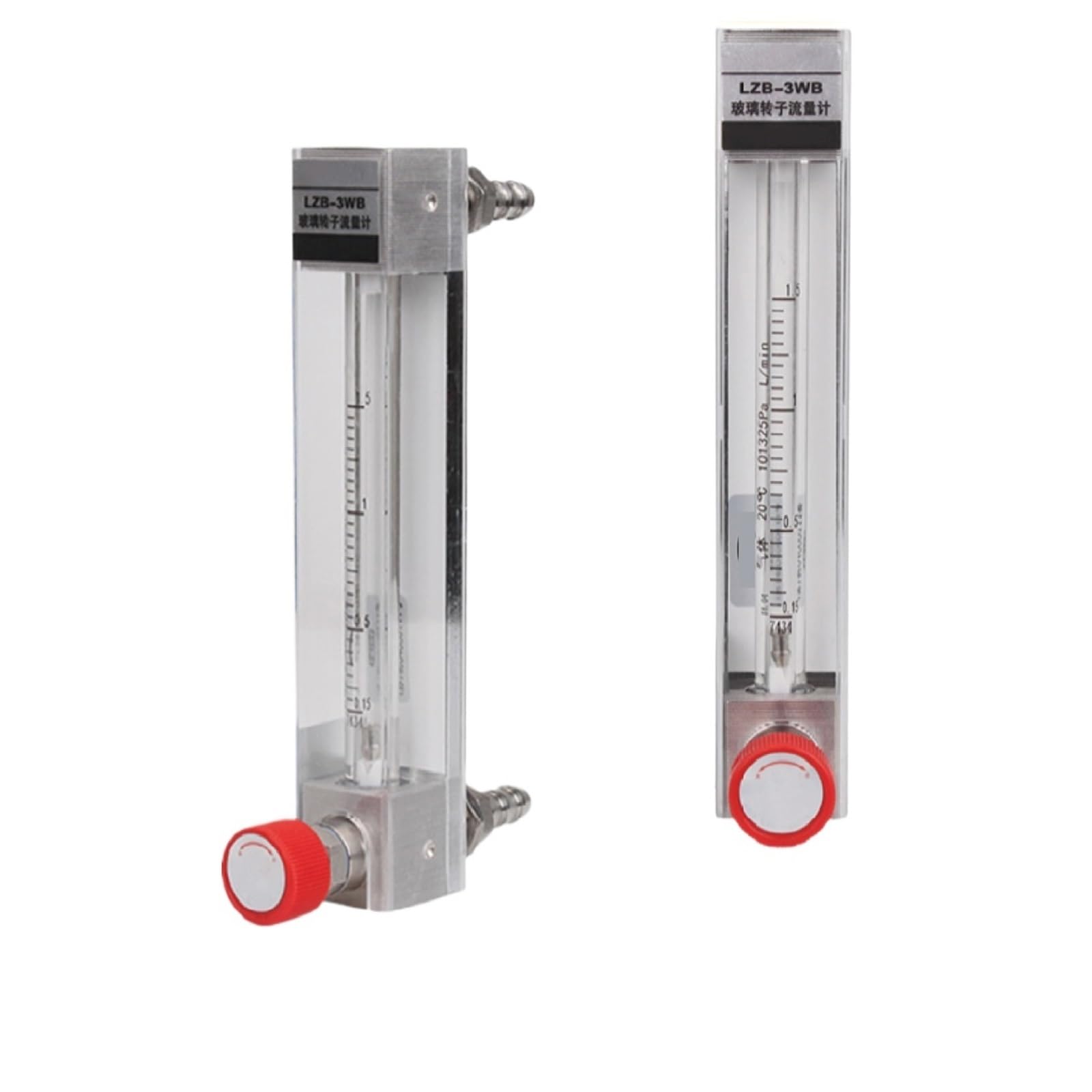 1 medidor de flujo flotante de vidrio LZB-3WB micro ajustable para agua líquida, rotámetro de área variable (10-100 ml-min)