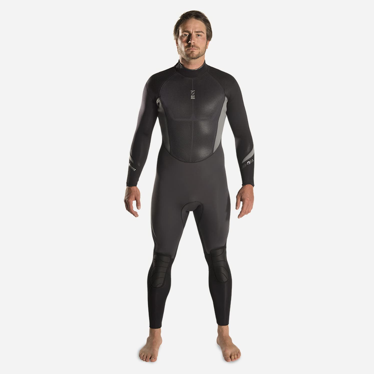 Fourth Element Men's Xenos 3mm Fast Transition Wetsuit - Dries Quickly, Watertight Blind Stitched Seams, Thermal Lining, Black/Grey M Short