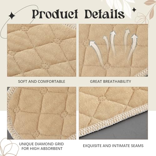 Image of Toulite 20 Pcs Bra Liners for Sweat, 3 Layer Washable Rectangle Cotton Under Breasts Pads for Women Absorb Sweating