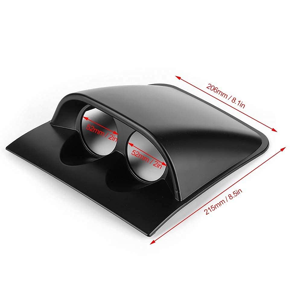 Supporto universale per cruscotto a doppio foro 52 mm/2 pollici, staffa per supporto del supporto del misuratore per auto del cruscotto in ABS(Nero)