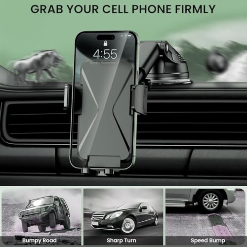 Image of Secure Air Vent Car Phone Mount: 360 Rotatable Universal Holder, Hands-Free Smartphone Cradle for Safe Driving