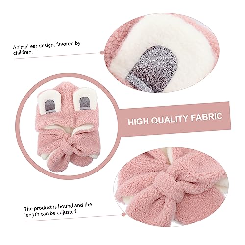 Kisangel 1pc Adorable Plush Scarf for Boys and Girls Warmer Cross Tie Design for and Christmas Soft and Warm for Added Comfort Pink2