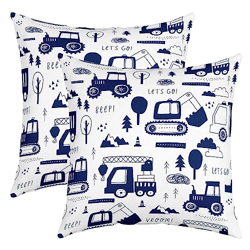 Construction Pillow Cases Cushion Covers Equipment Trucks Throw Pillow Covers 22
