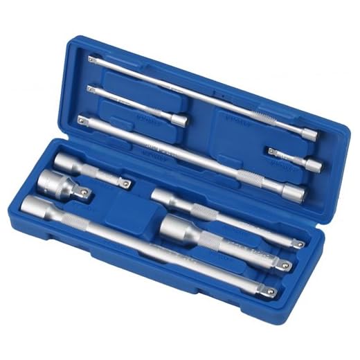 9 x Kipp-Verlängerungen Satz Kippvierkantantrieb 1/4" + 3/8" + 1/2"-Antrieb für Knarren, Ratschen, Drehmomentschlüsseln, Gleitgriffe und Knebel aus Chrom-Vanadium-Stahl Inkl. robuste Kunststoffbox