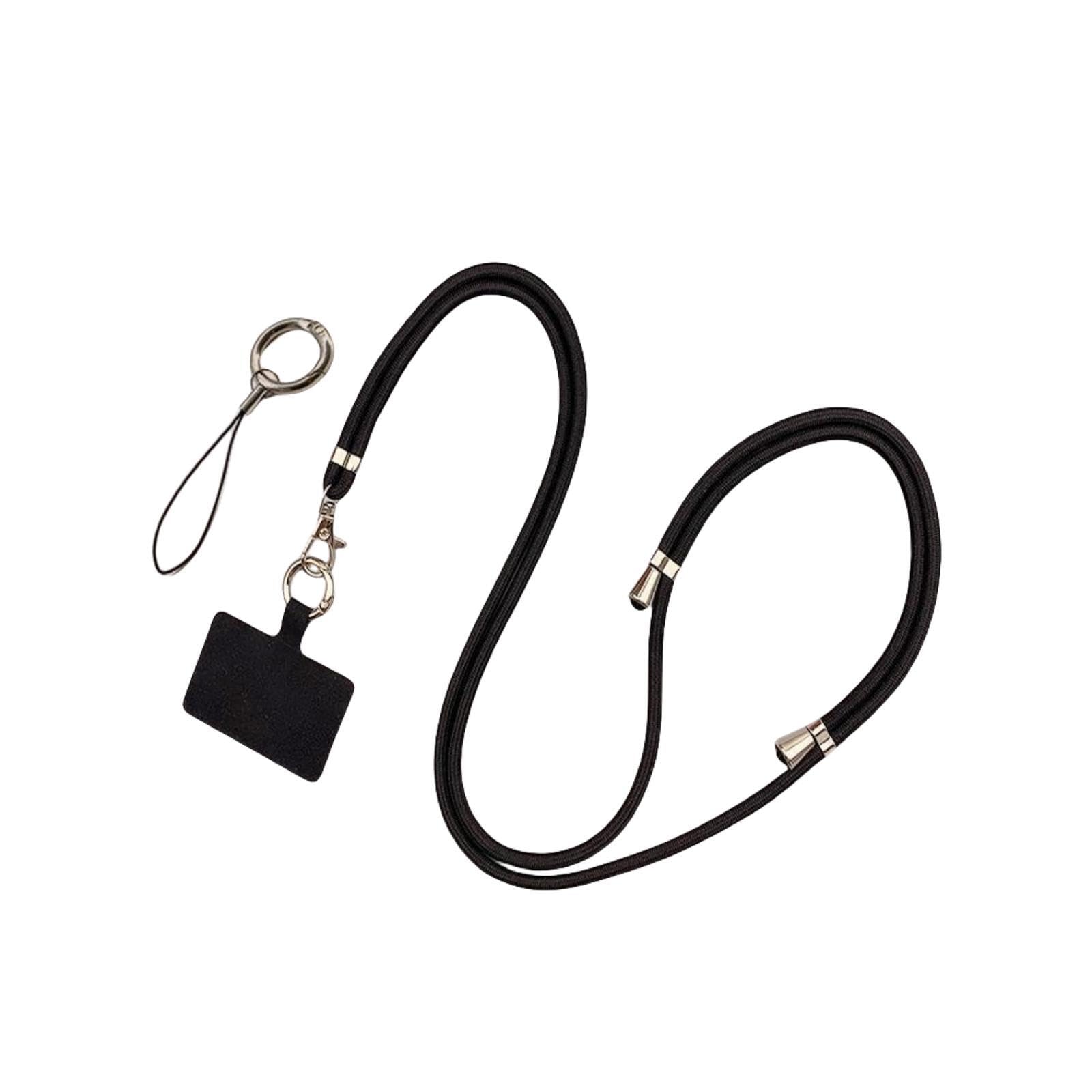 Anti loss design, adjustable and detachable multifunctional ten character lanyard neck strap, compatible with most smartphones (excluding phone case, black)