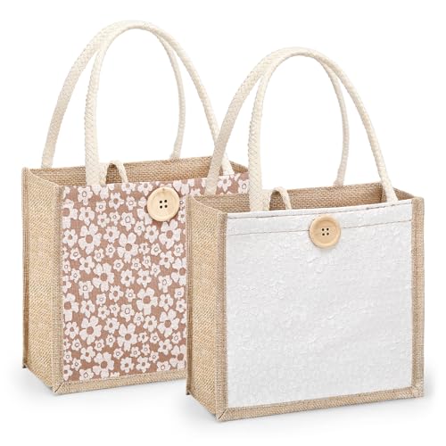 HSOOVZN Jute Embroidered Tote