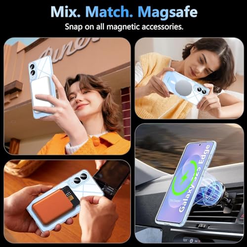 Image of Back Cover Case + Tempered Glass for Samsung Galaxy S25 Edge 5G | Mag-Safe Compatible | Transparent Mobile Phone Back Cover Case for Samsung Galaxy S 25 Edge 5G | TPU Transparent Case