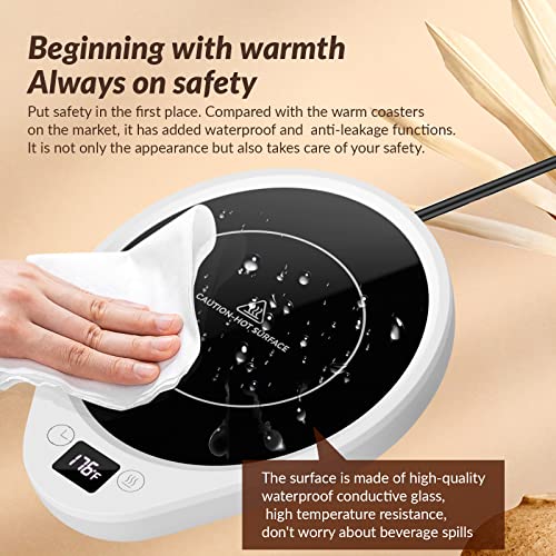 Mug Warmer, Upgrade Coffee Warmer & Cup Warmer For Desk With 3 Temperature Settings, More Hot Coffee Mug Warmer With Timer & 4H Auto Shut Off For Keep Best Flavor For Cocoa, Tea, Water, Milk #TOP3