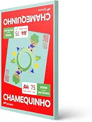 Chamequinho Papel A4, 75 g, 100 Folhas, Verde Sulfite
