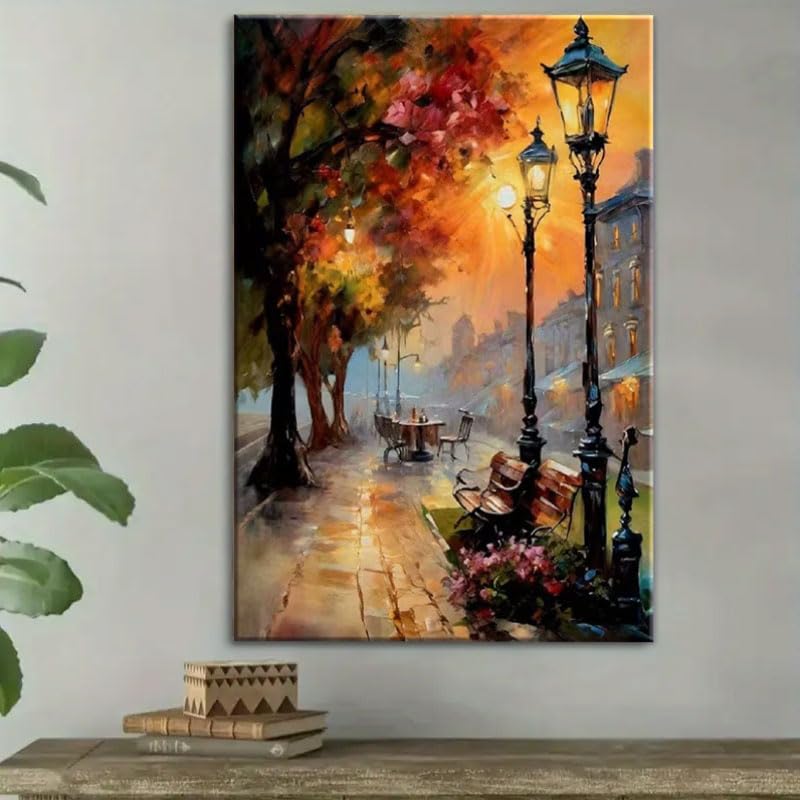 Impression sur toile terrasse de café LYBCEOUG pour grand mur