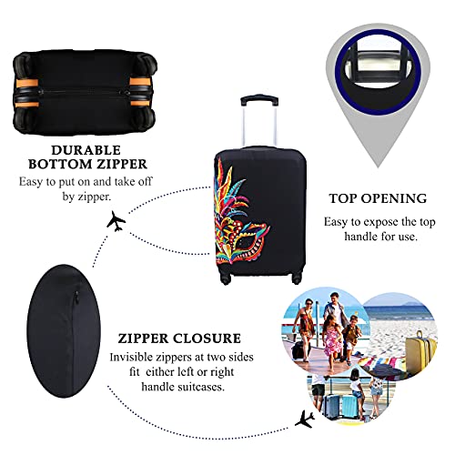 Image of Explore Land Travel Luggage Cover Air Approve Suitcase Protector Fits 18-32 Inches Case, Carnival, XL, Carnival